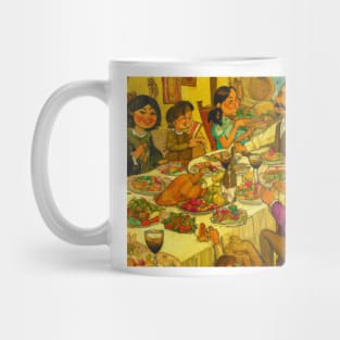 Mexican-American Family Thanksgiving Dinner Mug